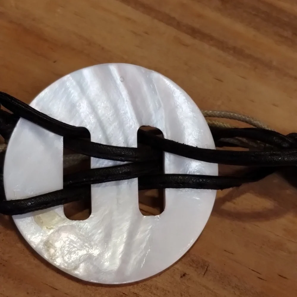 Macrame Beaded & Shell Belt With Tie Front Size XS to S